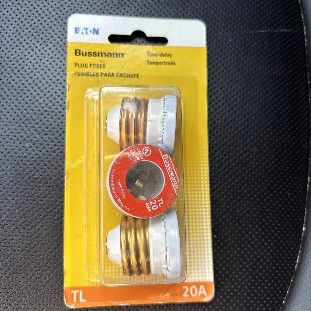 FUSES Type TL 20amp Time Delay Lot x3pcs Cooper Bussmann, new